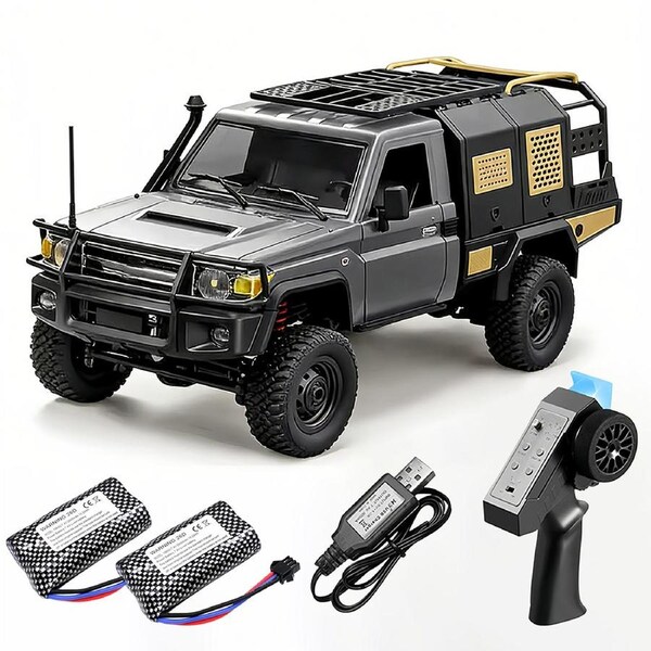 HOLALA 1/12 Full Scale Pickup Short Truck 4WD Remote Control Car Toy for Men Kids-Sivler