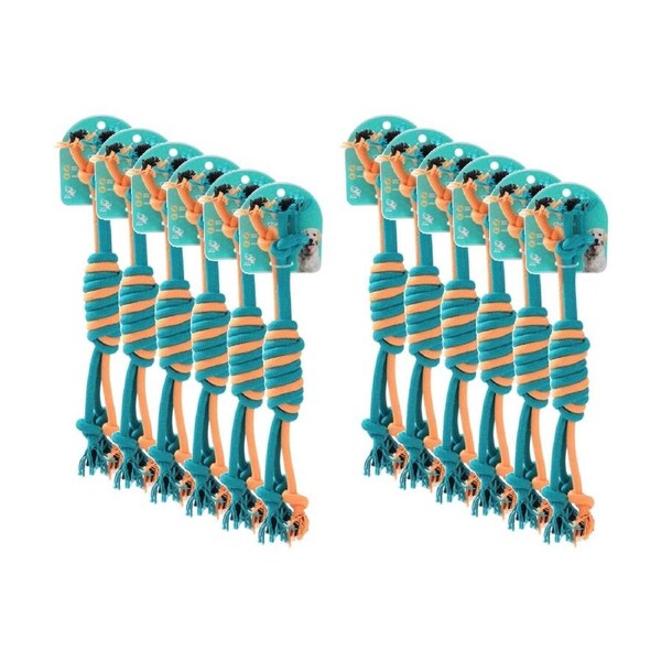 12x Paws And Claws Pet Dog Rope Chew/Tug/Fetch Play Toy 35cm Assorted