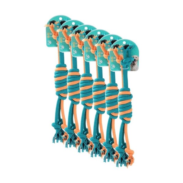 6x Paws And Claws Pet Dog Rope Chew/Tug/Fetch Play Toy 35cm Assorted