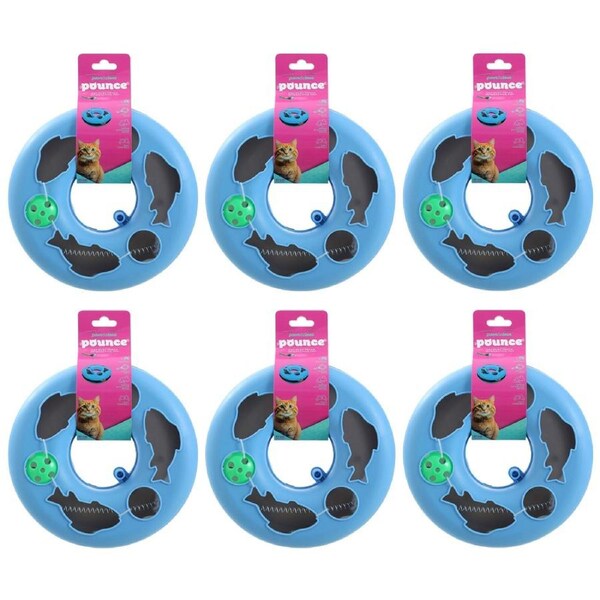 6x Paws And Claws Cat Play Track Interactive Pounce/Batting Toy 23.5x8cm Assorted