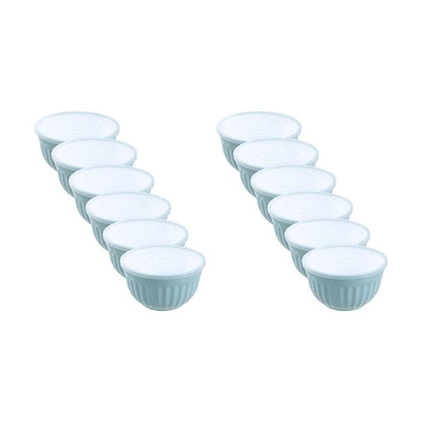 12x Lemon And Lime Salad Bowl Lidded Plastic Food Storage Container 2L Assorted