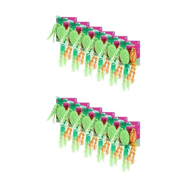 12x 2pc Paws And Claws Stretchy Interactive Cat Pounce/Batting Play Toy Set Assorted