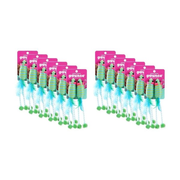 12x Paws And Claws String Interactive Cat Batting/Pouncing Play Toy Assorted