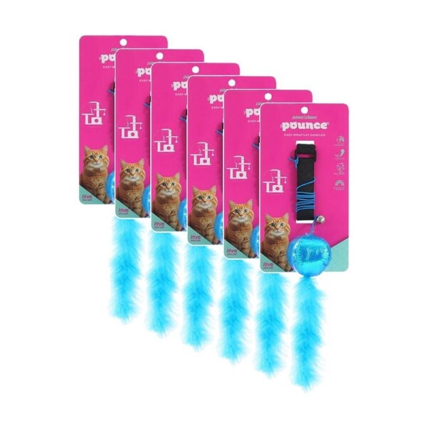6x Paws And Claws Easy Wrap Cat Dangler Pouncing/Chase Toy 120x3cm Assorted