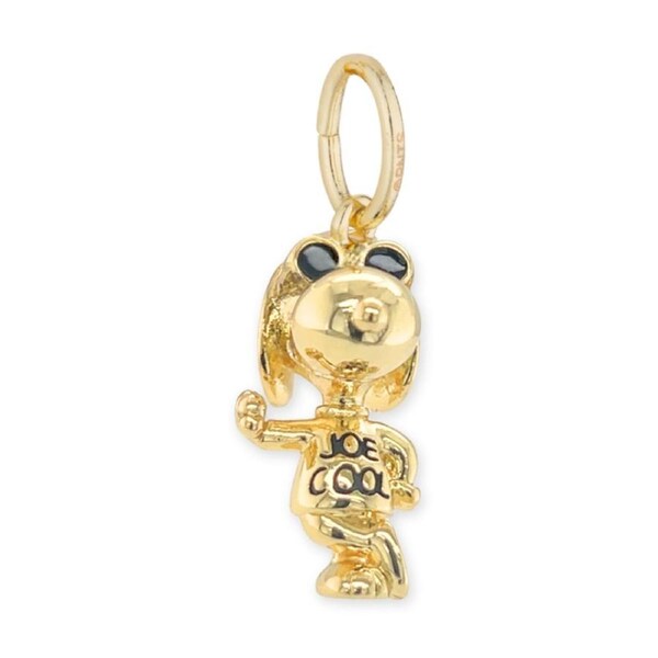 Peanuts Joe Cool Charm 14k Gold Plated Brass Gold 20mm Drop Includes Gift Box