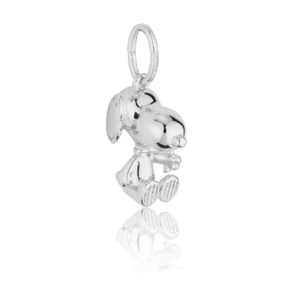 Peanuts Snoopy Charm 14k Gold Plated Brass Silver 20mm Drop Includes Gift Box