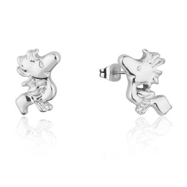 Peanuts Woodstock Stud Earrings 14k Gold Plated Brass Silver 10mm Drop Titanium Posts Includes Gift Box