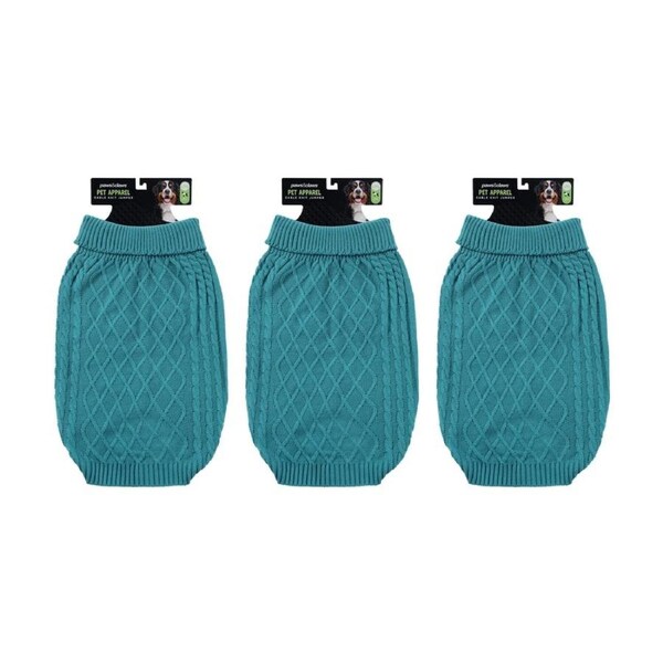 3x Paws And Claws Cable Knit Warm Pet Dog Clothing Jumper/Sweater 60cm Assorted