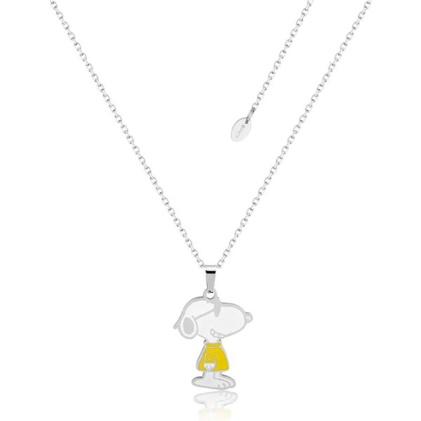 Peanuts Joe Cool Necklace Stainless Steel 40cm Plus 7cm Extension 20mm Pendant Silver Finish Includes Necklace Envelope
