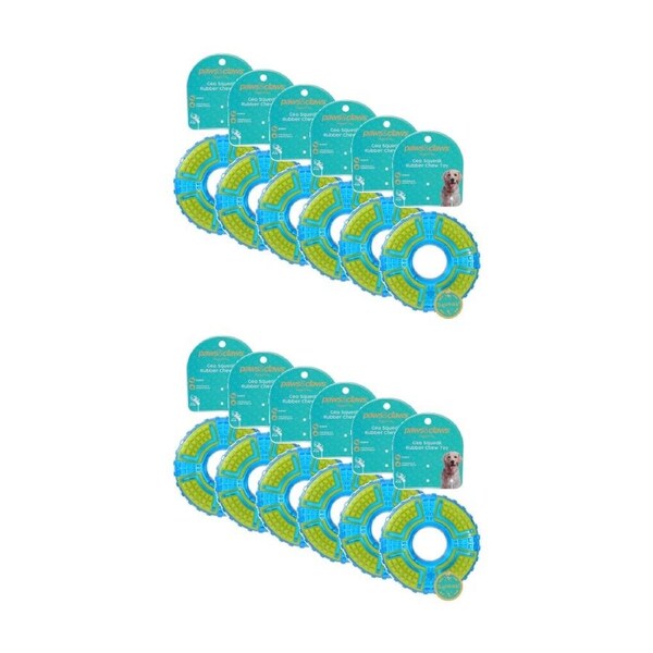 12x Paws And Claws Durable TPR Geo Dog Squeak & Chew Play Toy Assorted