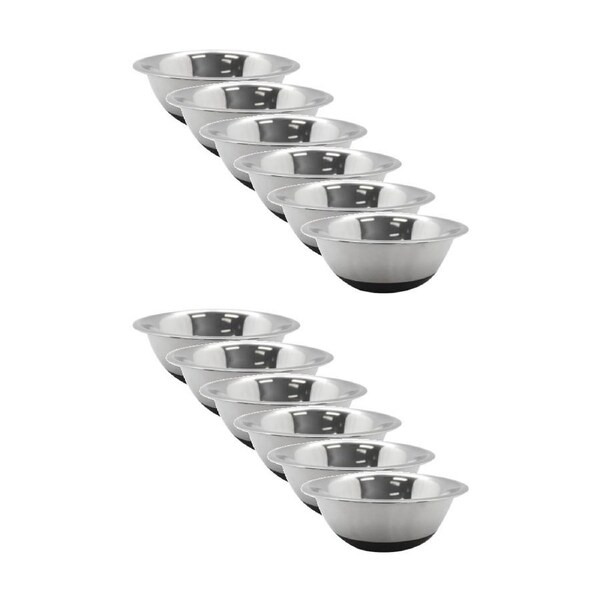 12x Lemon And Lime Stainless Steel Food Cooking Mixing Bowl Silicone Base 24cm