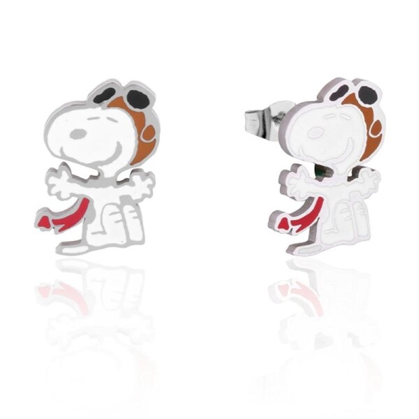 Couture Kingdom Peanuts Snoopy Flying Ace Stud Earrings Jewellery Silver