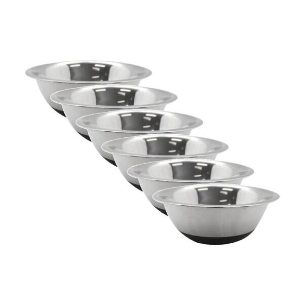 6x Lemon And Lime Stainless Steel Food Cooking Mixing Bowl Silicone Base 24cm