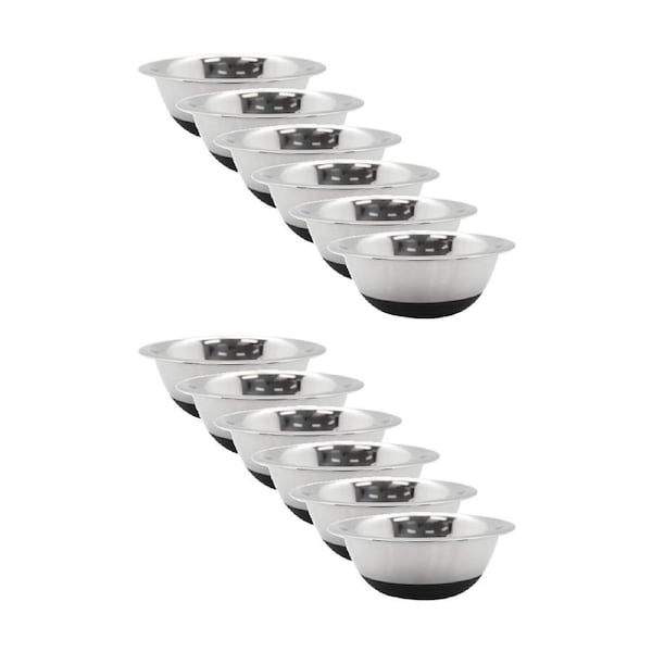 12x Lemon And Lime Stainless Steel Food Cooking Mixing Bowl Silicone Base 16cm