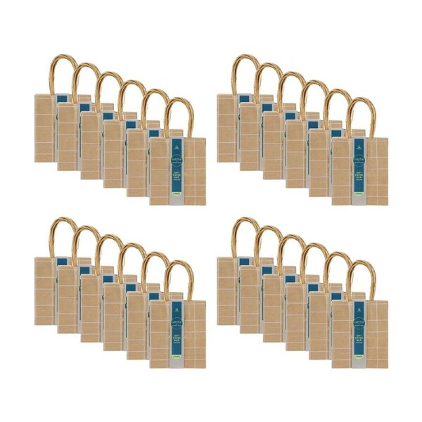 24x 5pc Lemon And Lime Patterned Paper Gift Bag Set 14x12x7cm Assorted