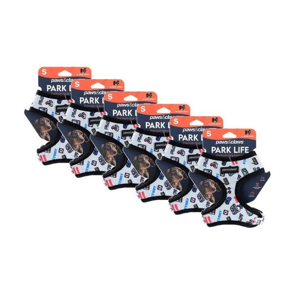 6x Paws And Claws Park Life Printed Pet Dog Harness Small 15-32cm Assorted