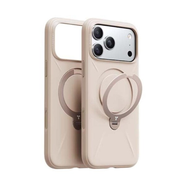 Torras Ostand Spin Silicon MagSafe Case for iPhone 17 Pro Max - Modern Brown