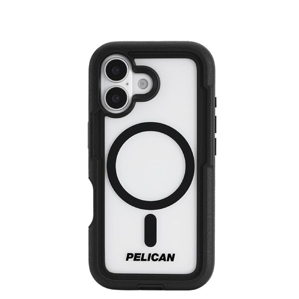 Pelican Voyager MagSafe Case with Holster for iPhone 17 - Black/Clear