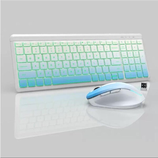 2.4G wireless Bluetooth dual-mode rechargeable keyboard mouse RGB backlight silent office keyboard set