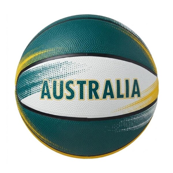 Hunter Leisure Australian Basketball Size 7 - Green Yellow White - Indoor Outdoor Durable Textured Grip