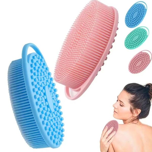 3 Pack Silicone Body Scrubber Exfoliating Body Scrubber Soft Loofah Clean And Sanitary Rapid Foaming