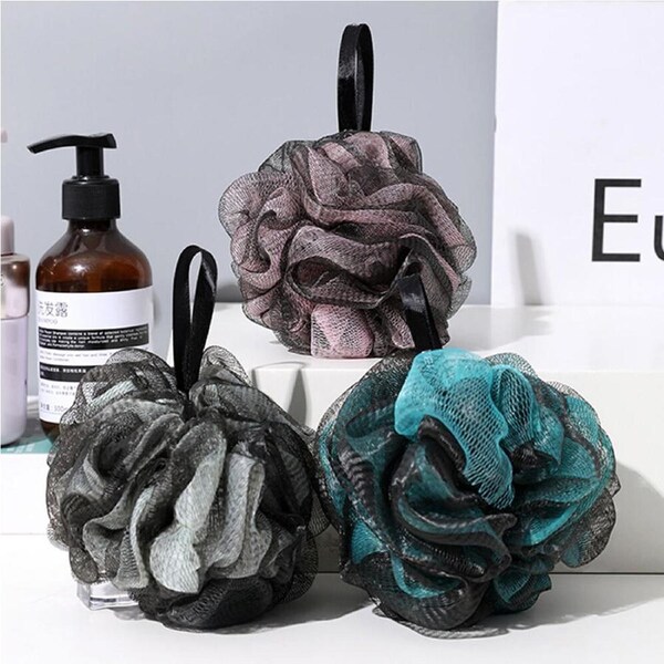 6pcs Layer Bath Sponges Colorful Massage Body Scrubber Balls Shower Accessory