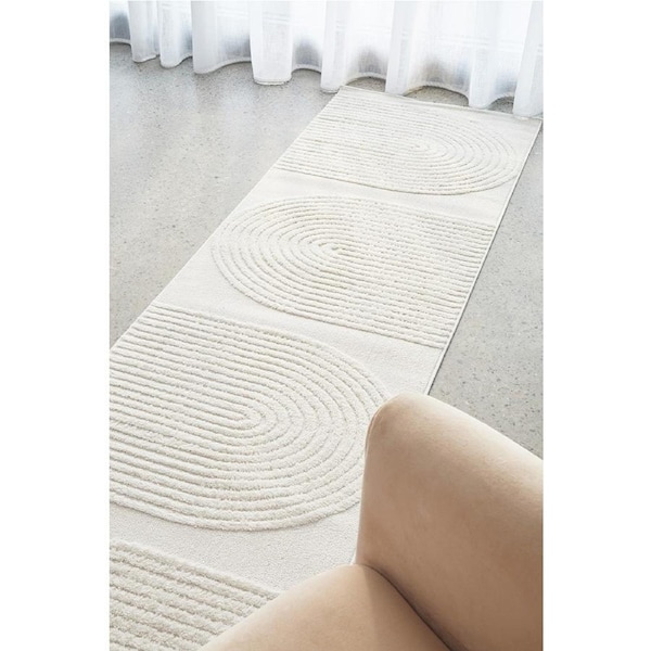 Rug Culture Lotus Abbey White Runner Rug 400X80CM