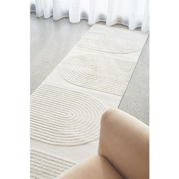 Rug Culture Lotus Abbey White Runner Rug 300X80CM