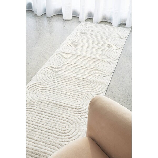 Rug Culture Lotus Carl White Runner Rug 500X80CM