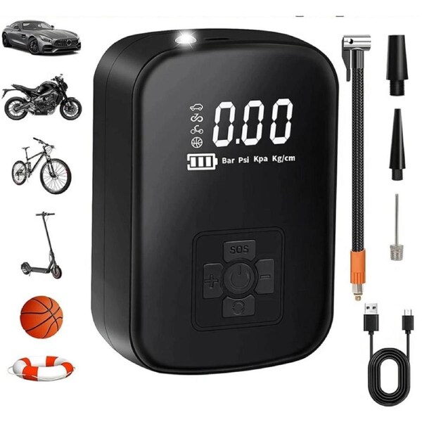 Mini Digital Car Tyre Inflator Pump Portable Auto Air Compressor Bike Motorcycle