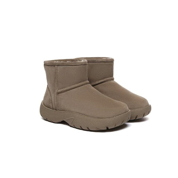 AUSTRALIAN SHEPHERD® UGG Boots Sheepskin Wool Ankle Chunky Mini Classic Salma Caribou / AU Ladies 6 / AU Men 4 / EU 37