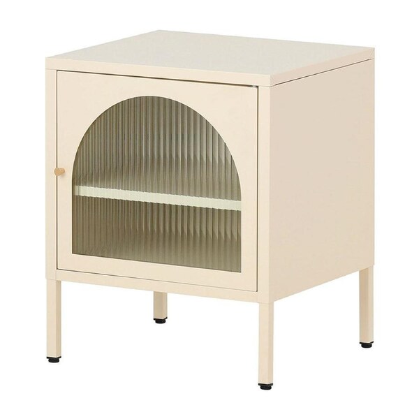Familand Steel End Side Table Night Stand Bedside Tables with Adjustable Shelfs