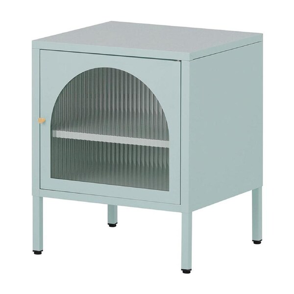 Familand Steel End Side Table Night Stand Bedside Tables in Mint Green with Adjustable Shelfs