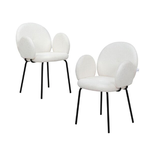 Familand Sherpa Dining Chairs Set Of 2 in White
