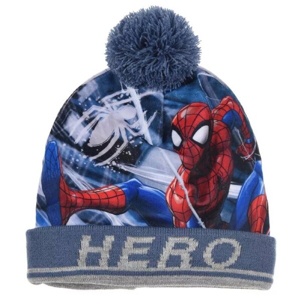 Marvel Spider-Man Kids Winter Beanie Hat and Gloves Set - 52cm