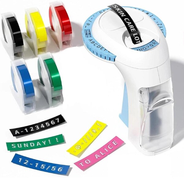 Dymo Embosser Label Maker Labeller with 5x Embossing Tape for Organizer Xpress