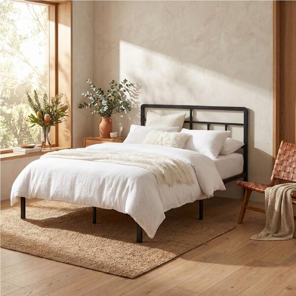 Levede Double Metal Bed Frame Heavy Duty Platform Bed Base