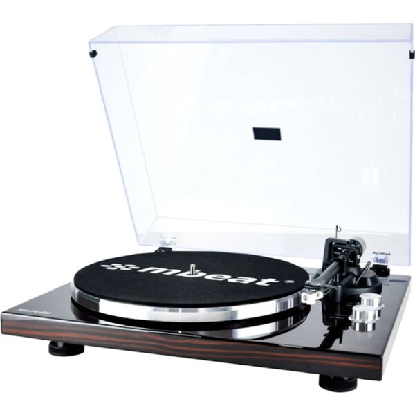 mbeat PT18K BLUETOOTH TURNTABLE DARK WOOD