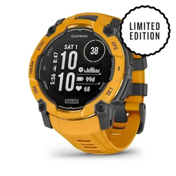 Garmin Instinct 3 - 50 mm, Solar Sunburst with sunburst/grey silicone band