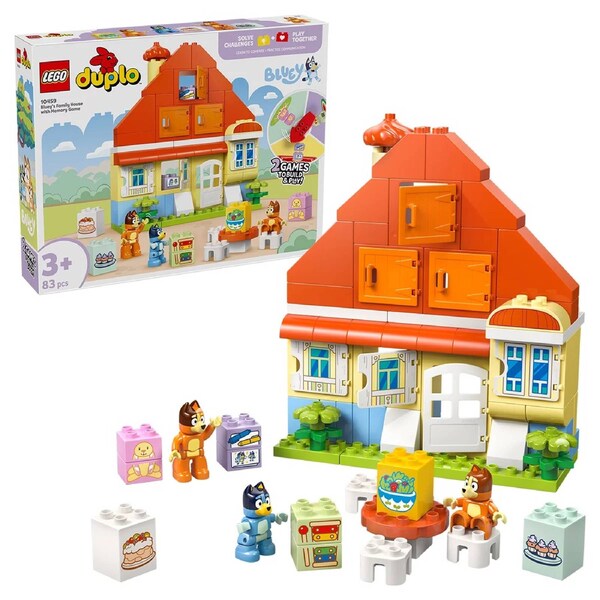 LEGO DUPLO Bluey: Bluey?s Family House with Memory Game 10459