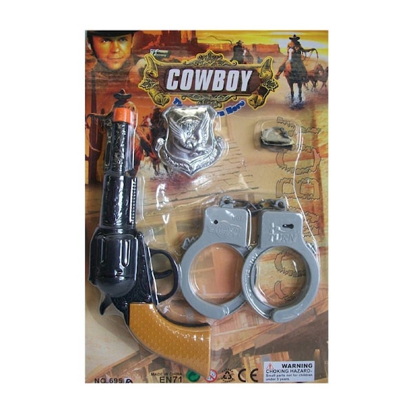 Premium Kids' Cowboy Gun & Handcuff Toy Play Set for Sheriff & Criminal Roleplay