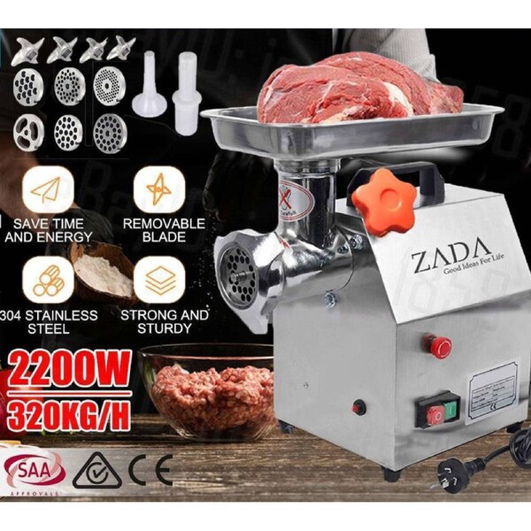 1.63HP Commercial Meat Mincer- Electric Grinder & Sausage Maker Filler 1200W