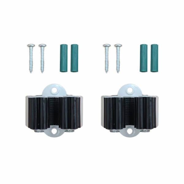 Everhang 20-35mm White Plastic Steel Broom Holder 2 Pack