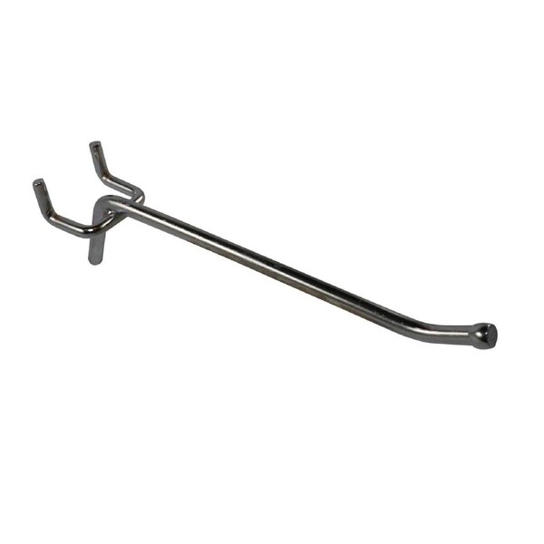 Everhang 100mm Silver Zinc Pegboard Hooks 6 Pack Garage Storage