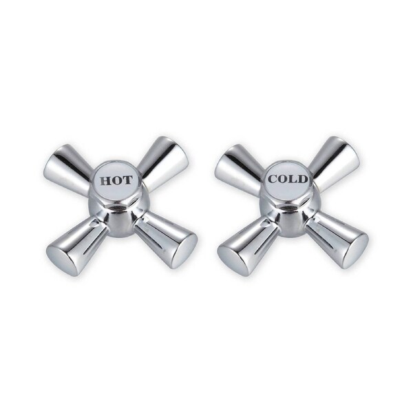 Shaw & Mason Chrome Easy Clean Cross Handles Pair Brass