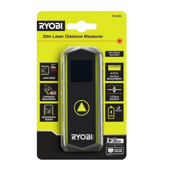Ryobi 20m Laser Distance Measurer RLM20