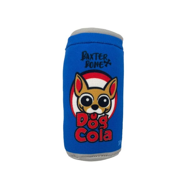 Baxter Bone Cola Soda Can Plush Dog Toy - Squeaker & Crinkle