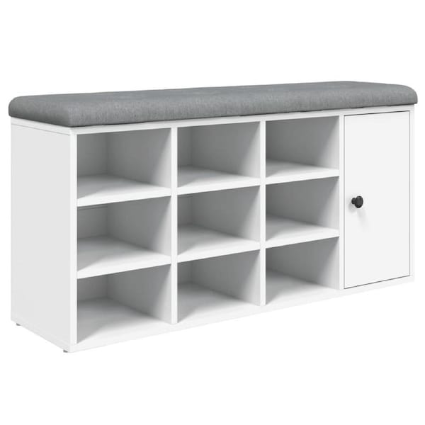 Shoe Bench White 102x32x50 cm Engineered Wood vidaXL