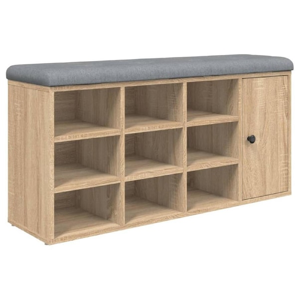 Shoe Bench Sonoma Oak 102x32x50 cm Engineered Wood vidaXL