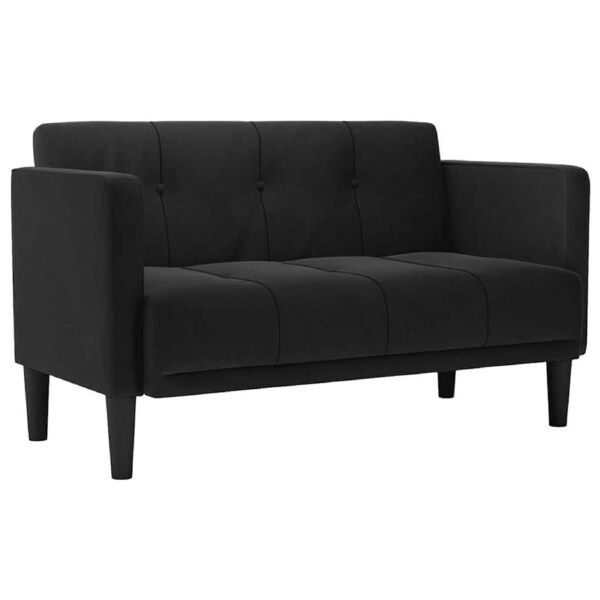 Loveseat Sofa Black 111 cm Velvet vidaXL